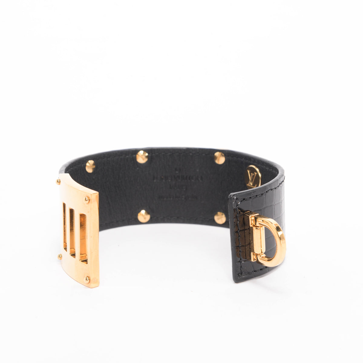 Louis Vuitton Black Crocodile So LV Cuff