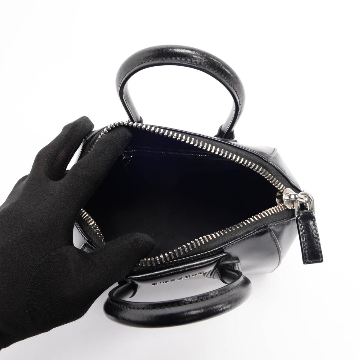 Givenchy Black Shiny Lord Mini Antigona Bag