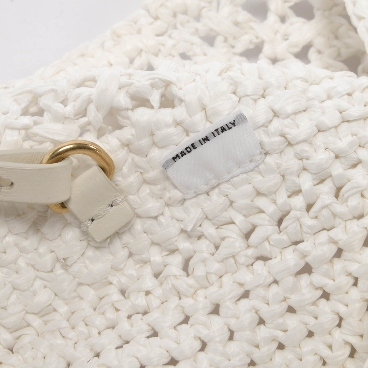Miu Miu White Woven Hobo Tote Bag