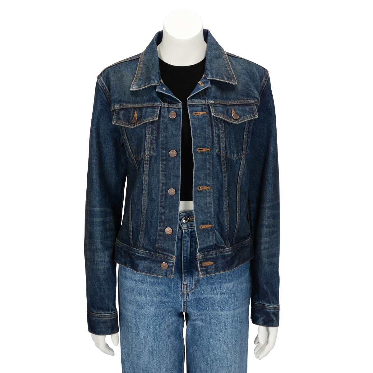 Celine Rigid Indigo Denim Classic Trucker Jacket S