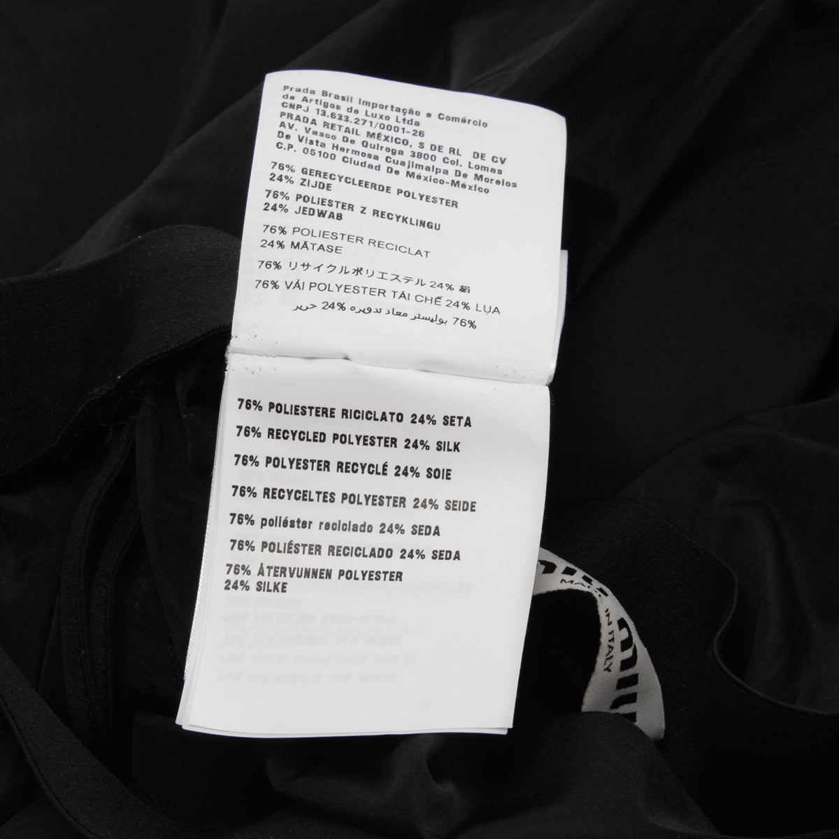 Miu Miu Black Technical Silk Logo Mini Skirt IT 36