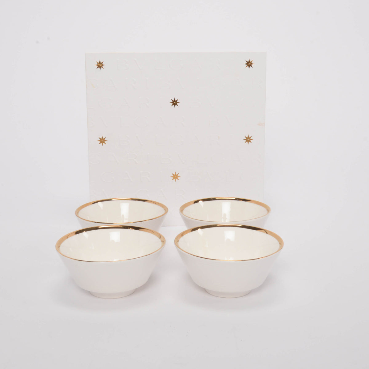 Bulgari White Ceramic 4 Bowl Set