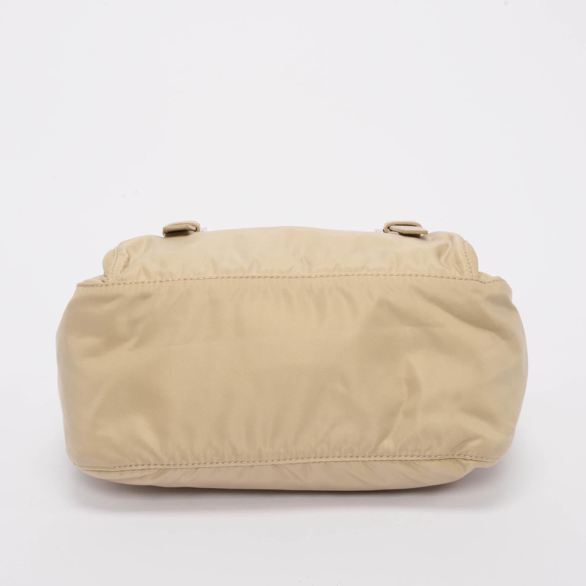 Prada Beige Re-Nylon Double Buckle Messenger Bag