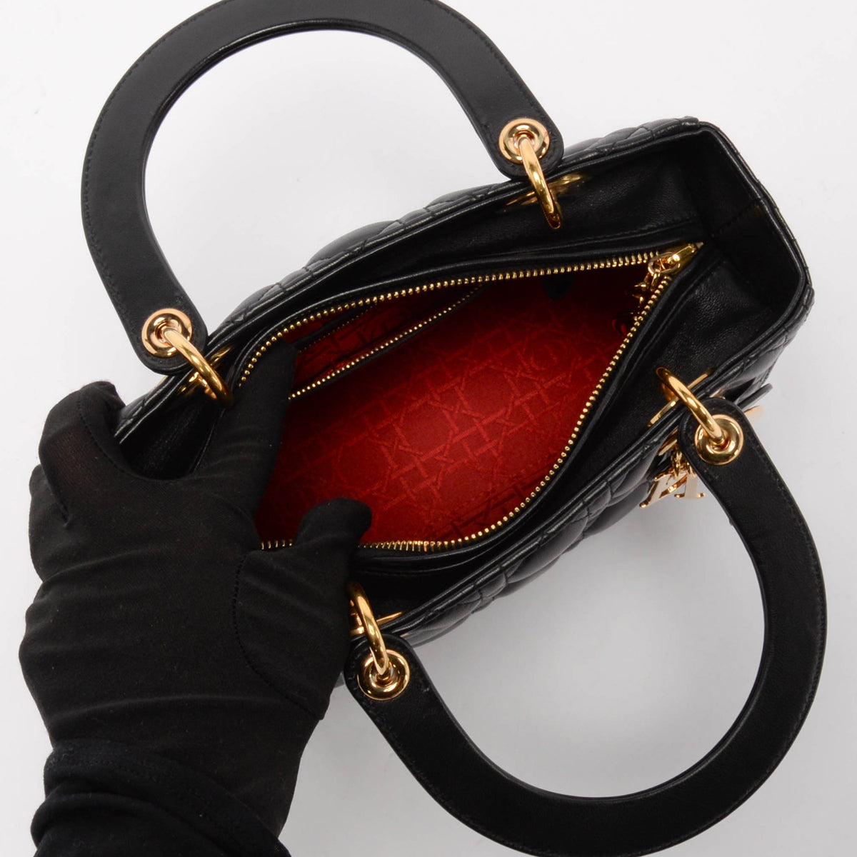 Dior Black Cannage Lambskin Medium Lady Dior Bag