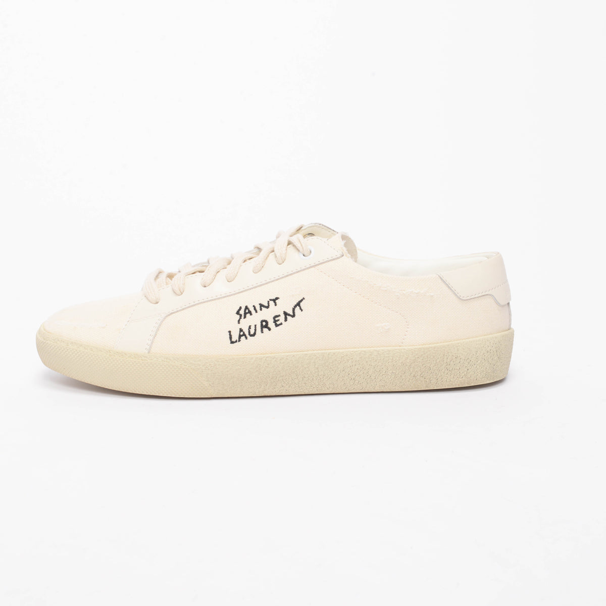 Saint Laurent Cream Canvas SL/06 Court Classic Sneakers 41