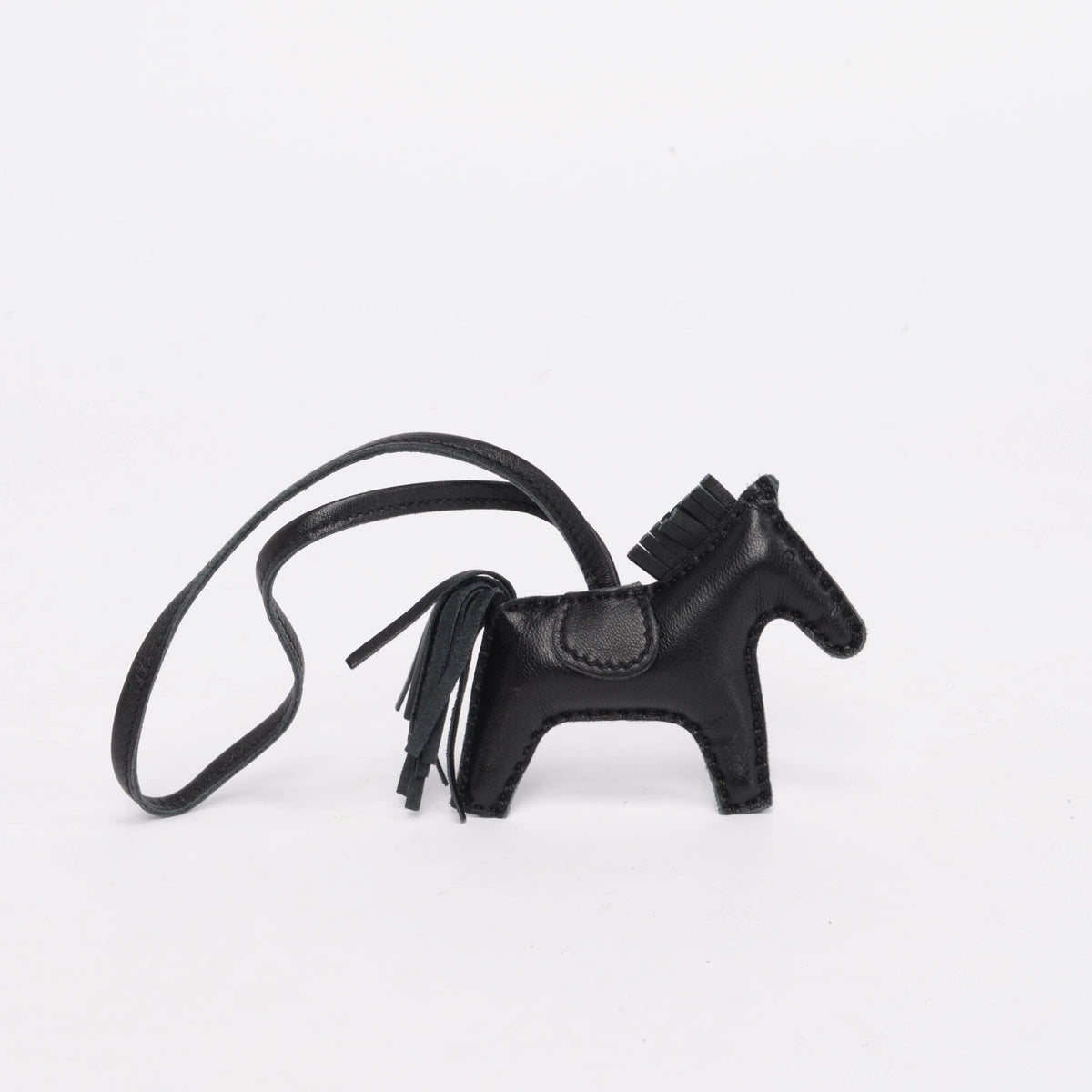 Hermes So Black Milo Lambskin Rodeo PM Bag Charm