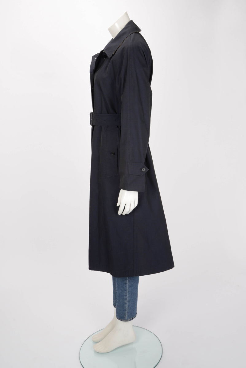 Burberry Blue Carbon Cotton Brighton Trench Coat UK 6