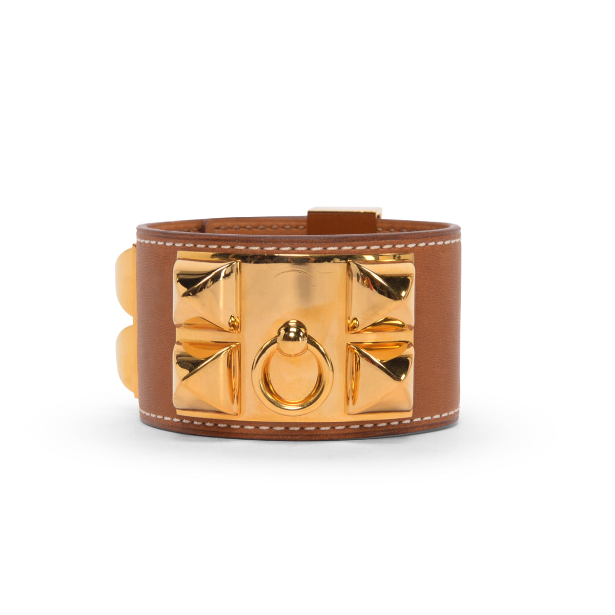 Hermes Fauve Barenia Collier de Chien Bracelet