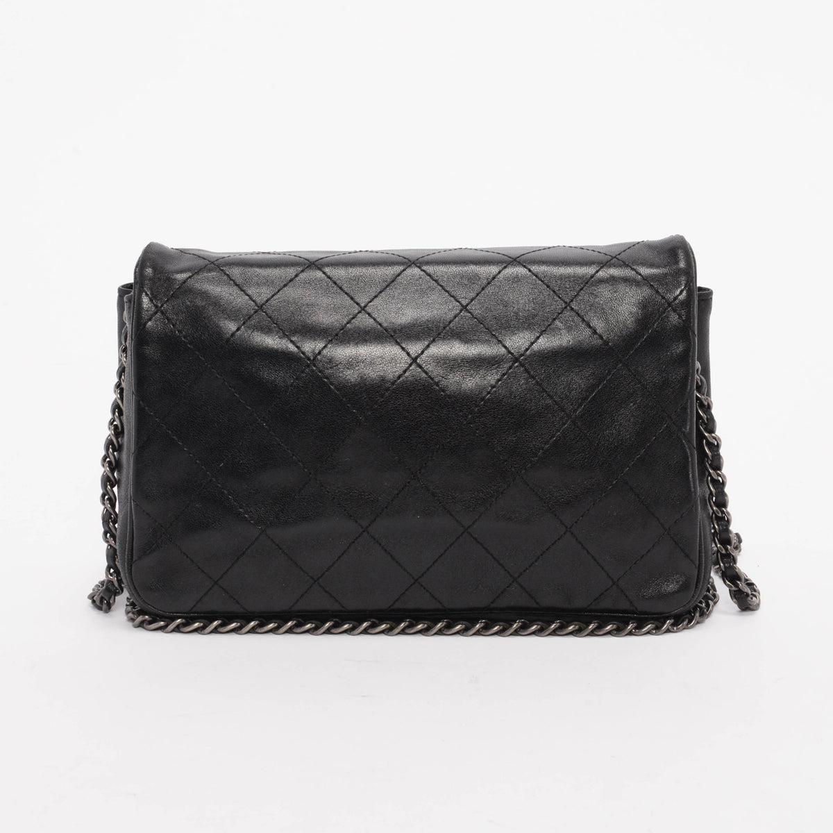 Chanel Black Quilted Lambskin Full Flap CC Wallet on Chain