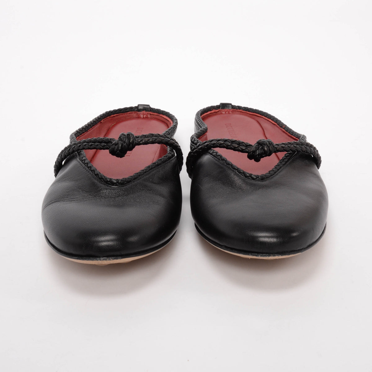 Bottega Veneta Black Lambskin Rosa Mary-Jane Ballerina Flats 39