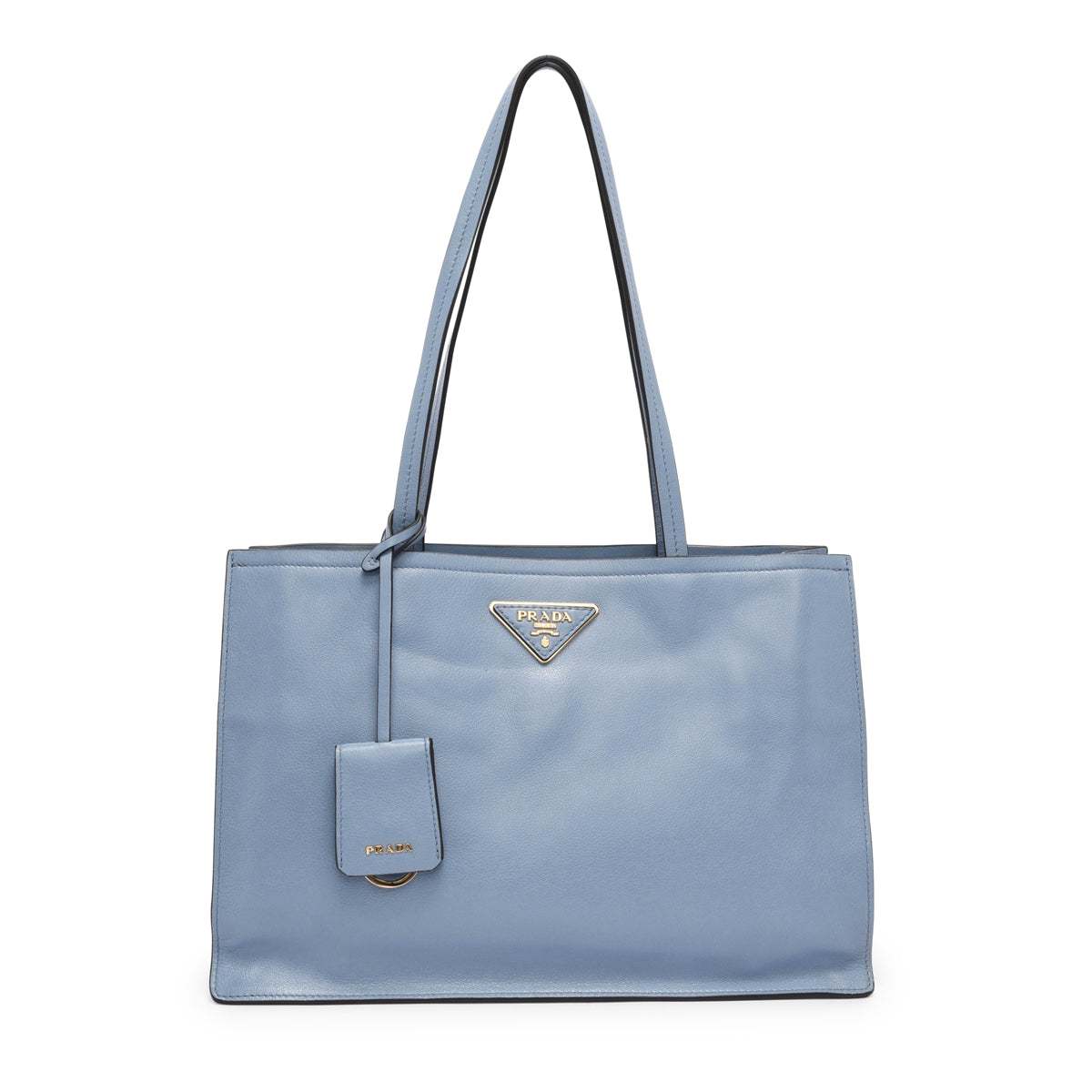 Prada Astrale Blue Glace Calf Shopping Tote