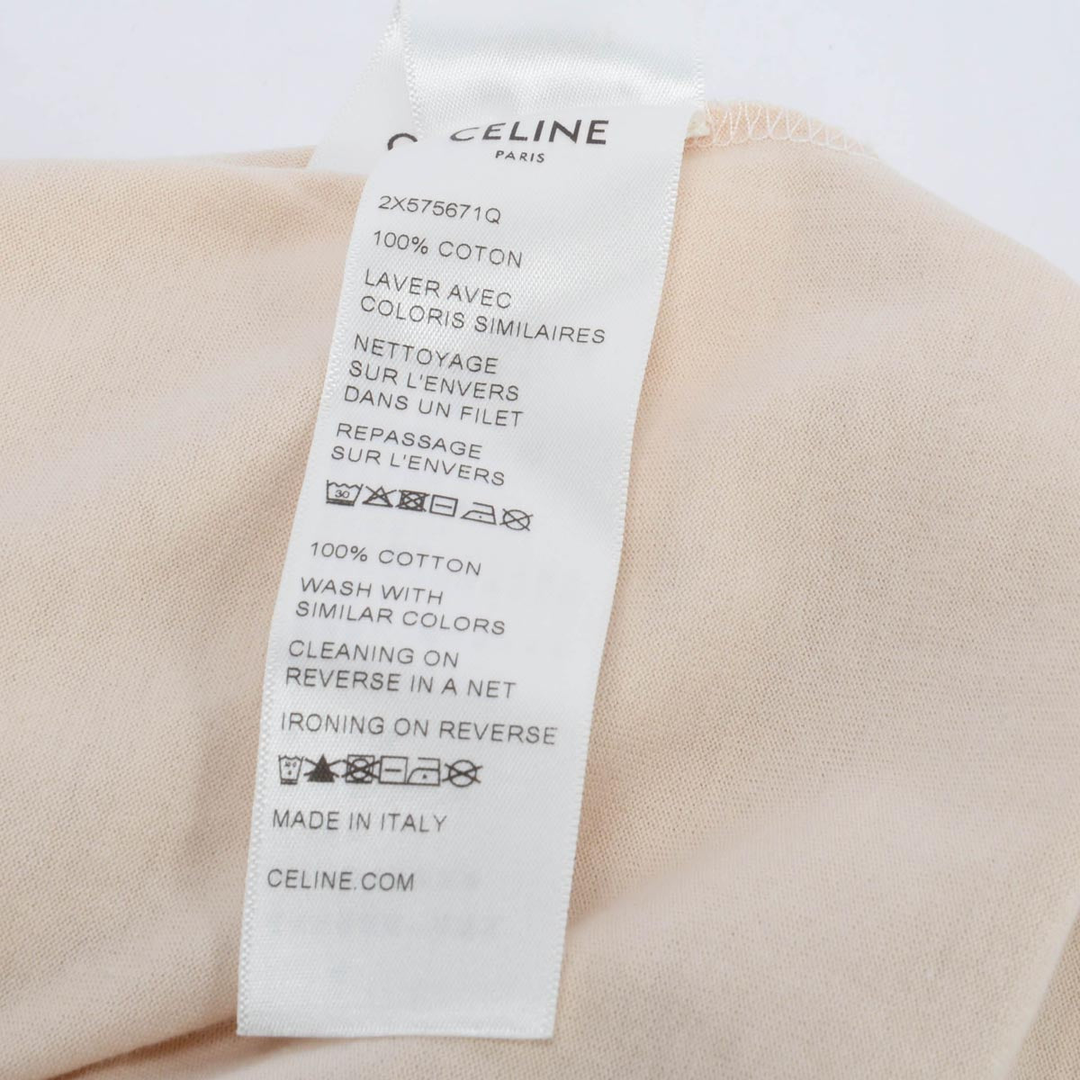 Celine Beige & Red Cotton Horse Carriage Logo T-Shirt M