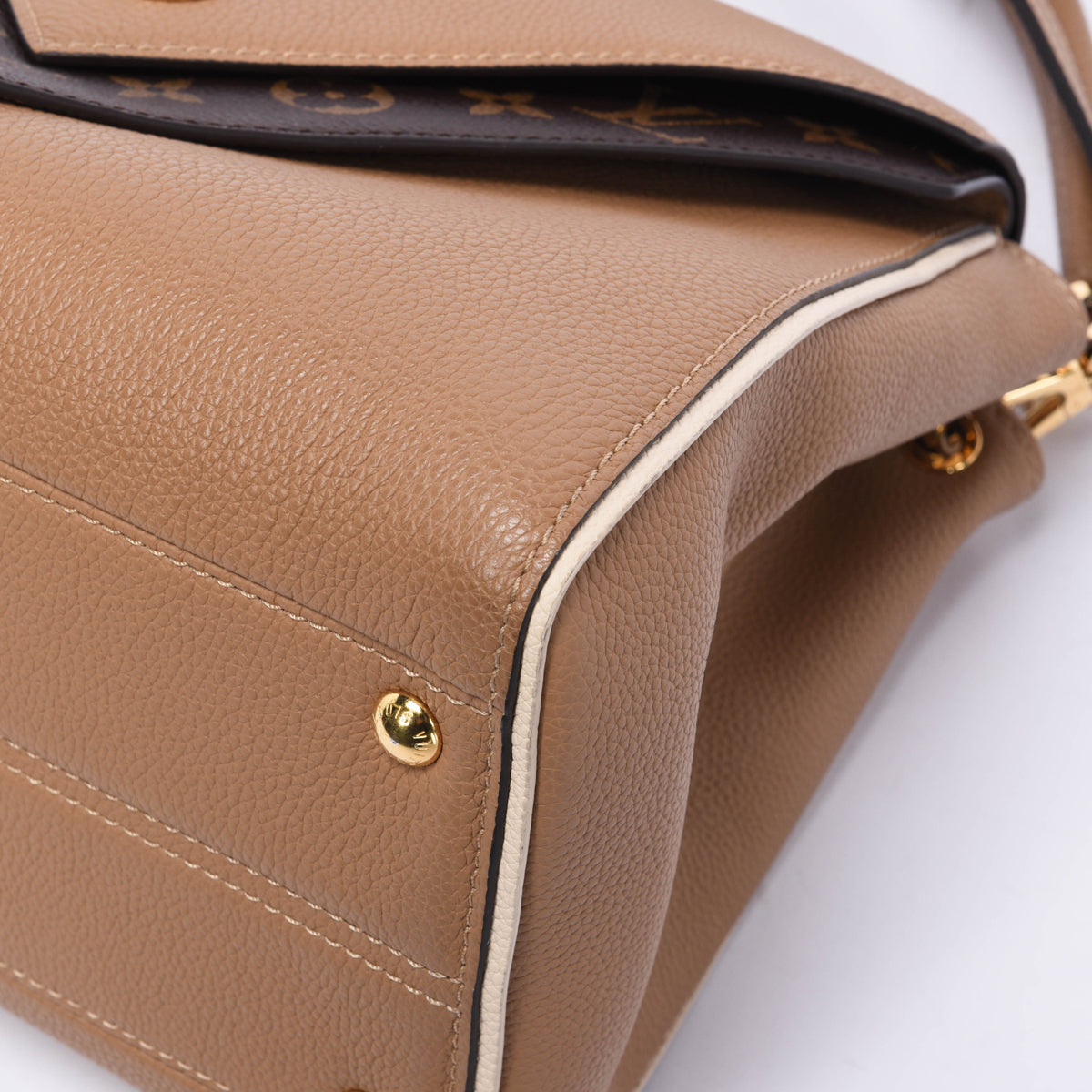 Louis Vuitton Sesame Grained Calfskin & Monogram Double V Bag