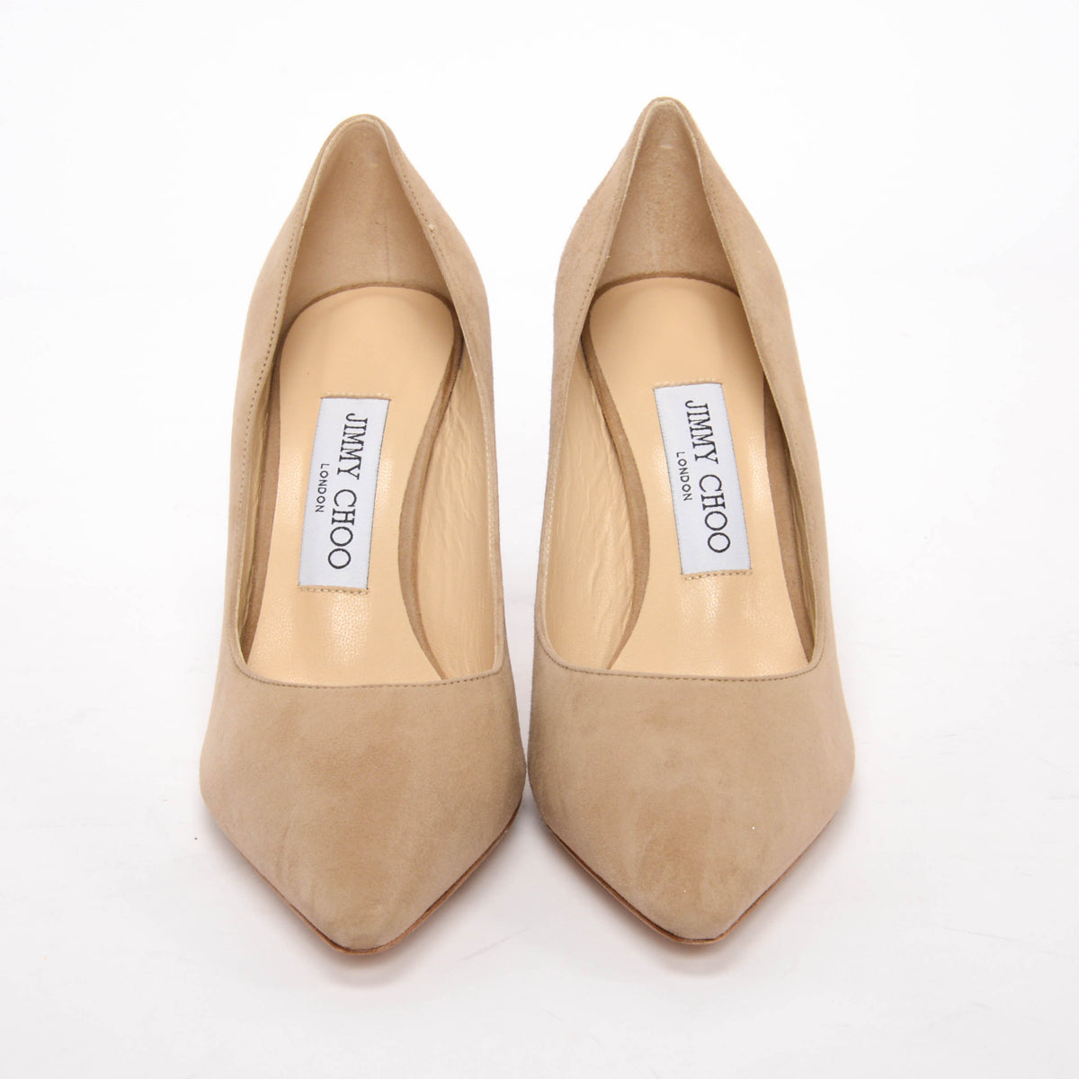 Jimmy Choo Beige Suede Romy 85 Pumps 36.5