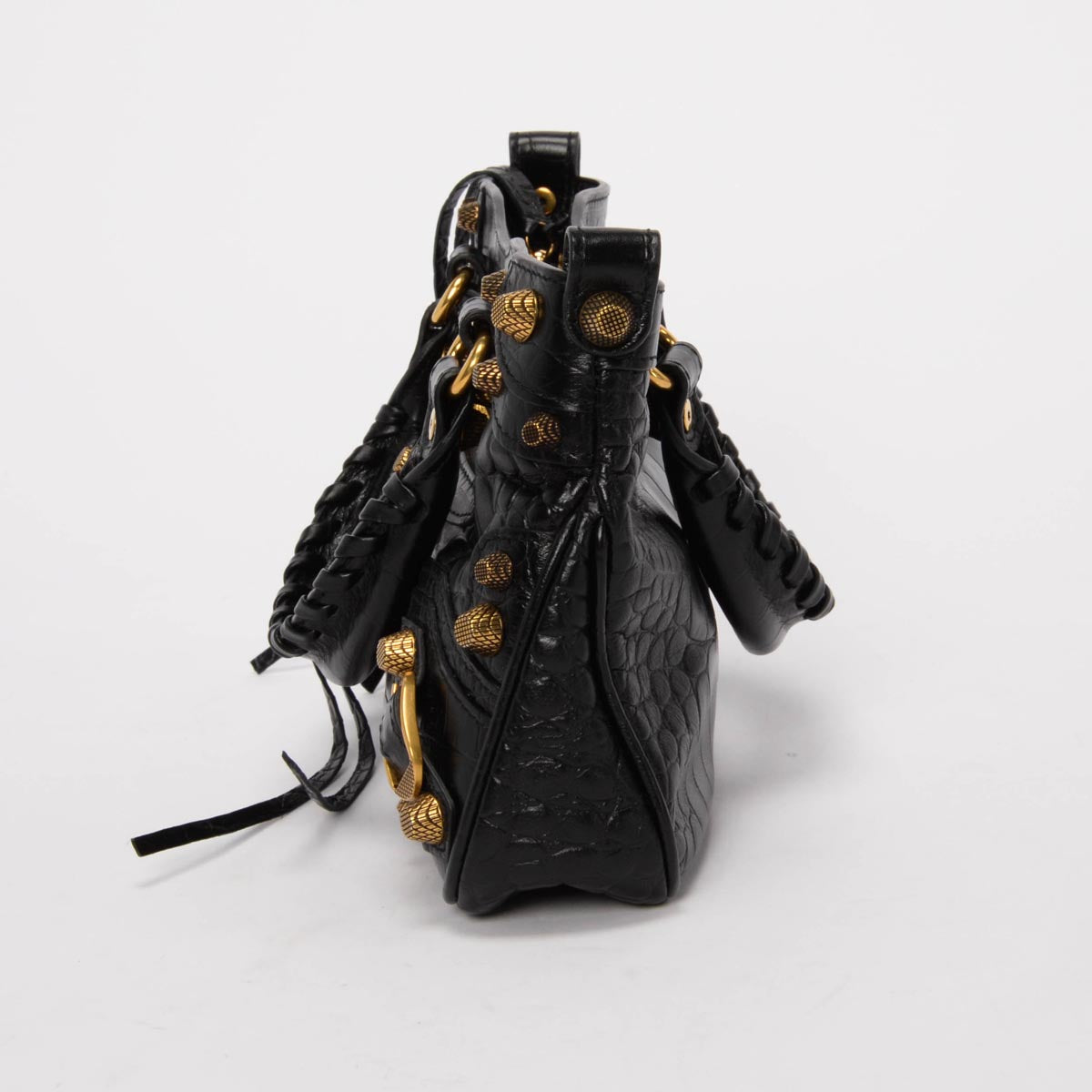 Balenciaga Black Moc Croc Small Neo Cagole Tote