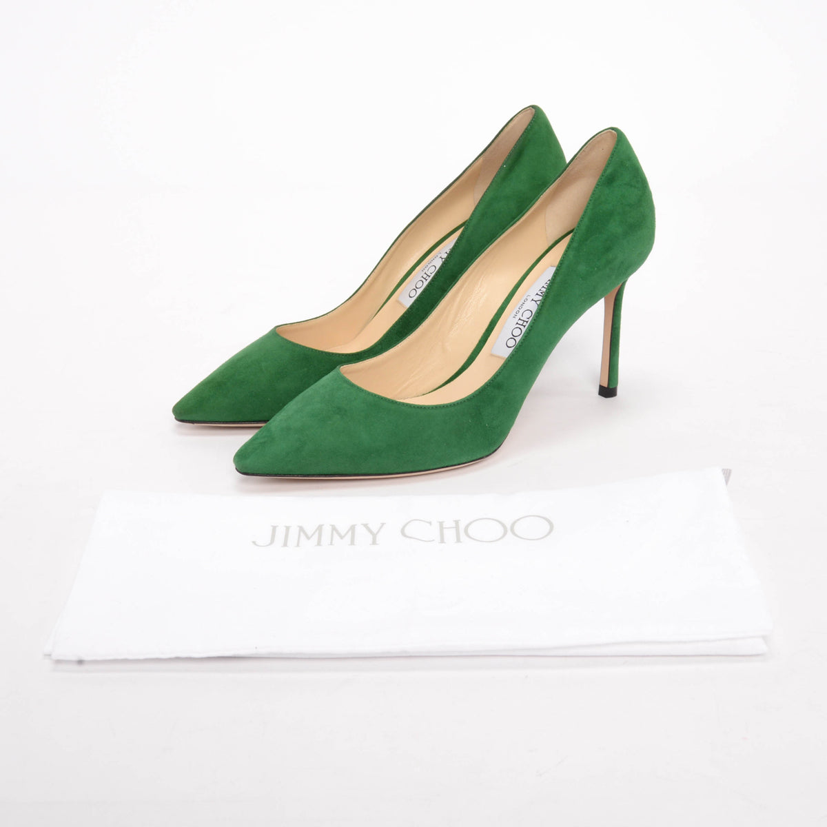 Jimmy Choo Emerald Green Suede Romy 85 Pumps 37