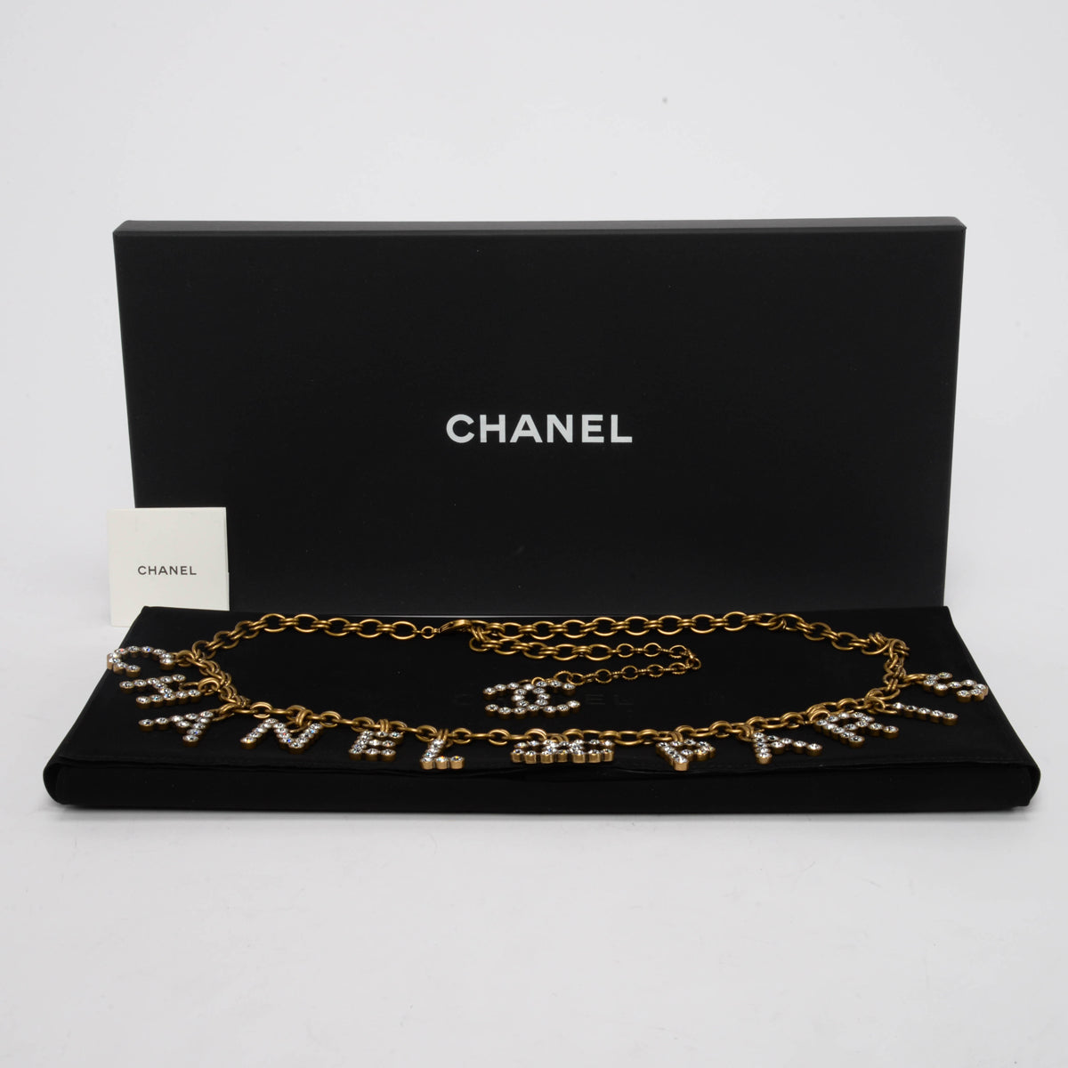 Chanel Aged Gold Crystal CHANEL PARIS CC Chain Belt