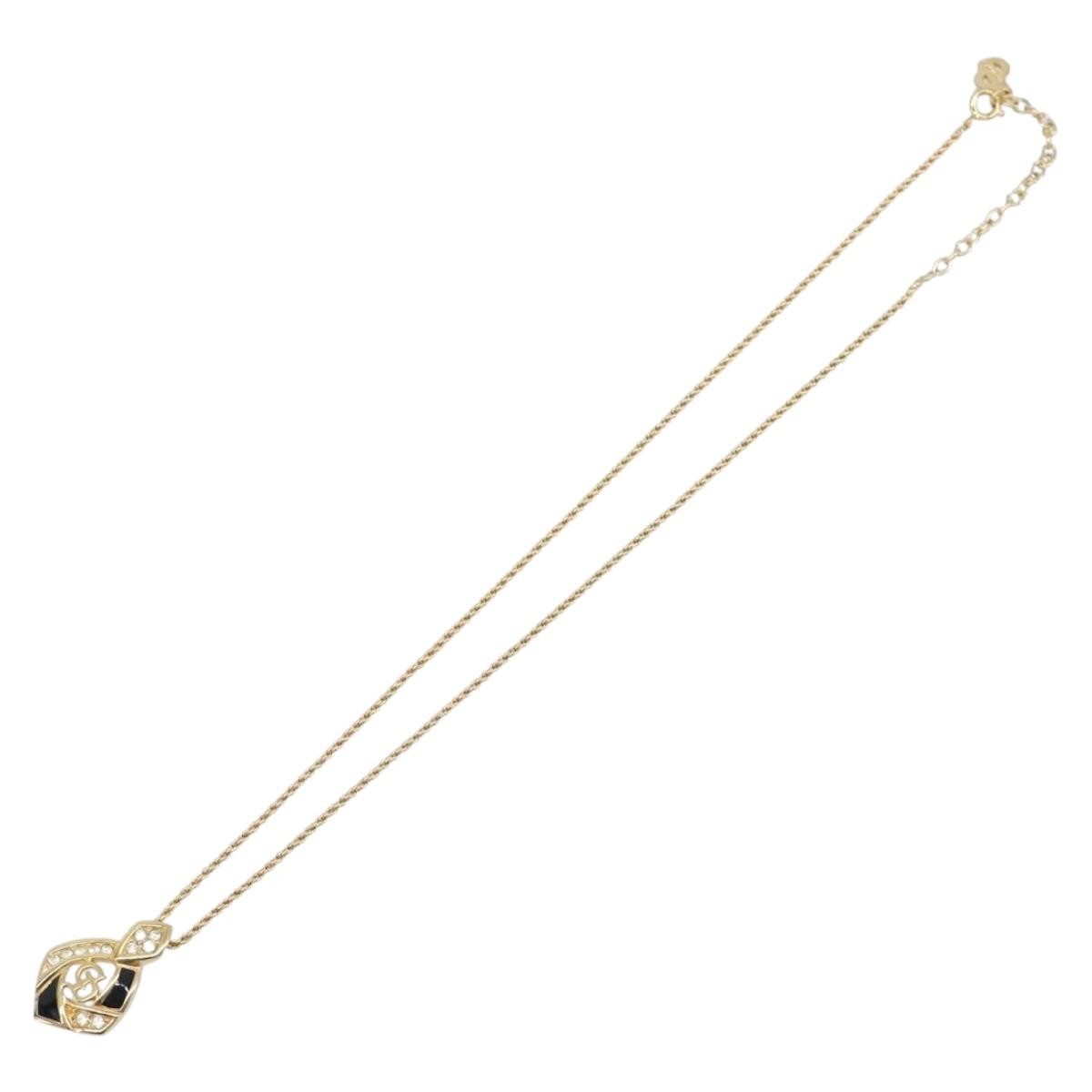 Dior Vintage Gold Tone Crystal Pendant