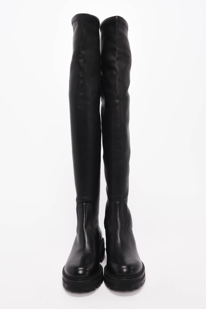 Dior Black Stretch Lambskin D-Fight Over-the-Knee Boots 37.5