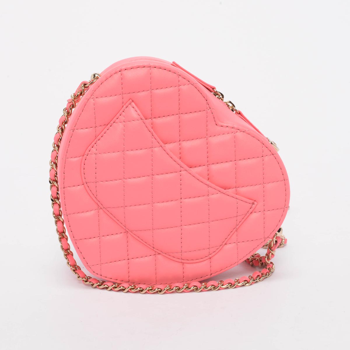 Chanel Pink Quilted Lambskin CC In Love Heart Bag