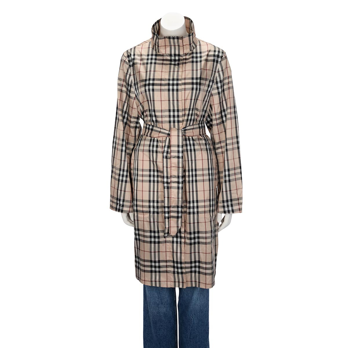Burberry Vintage Beige Nova Check Nylon Rain Coat XL