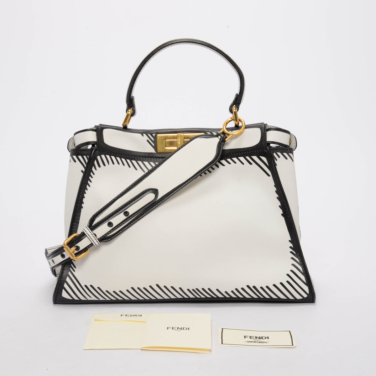 Fendi x Joshua Vides White Calfskin California Sky Peekaboo Bag