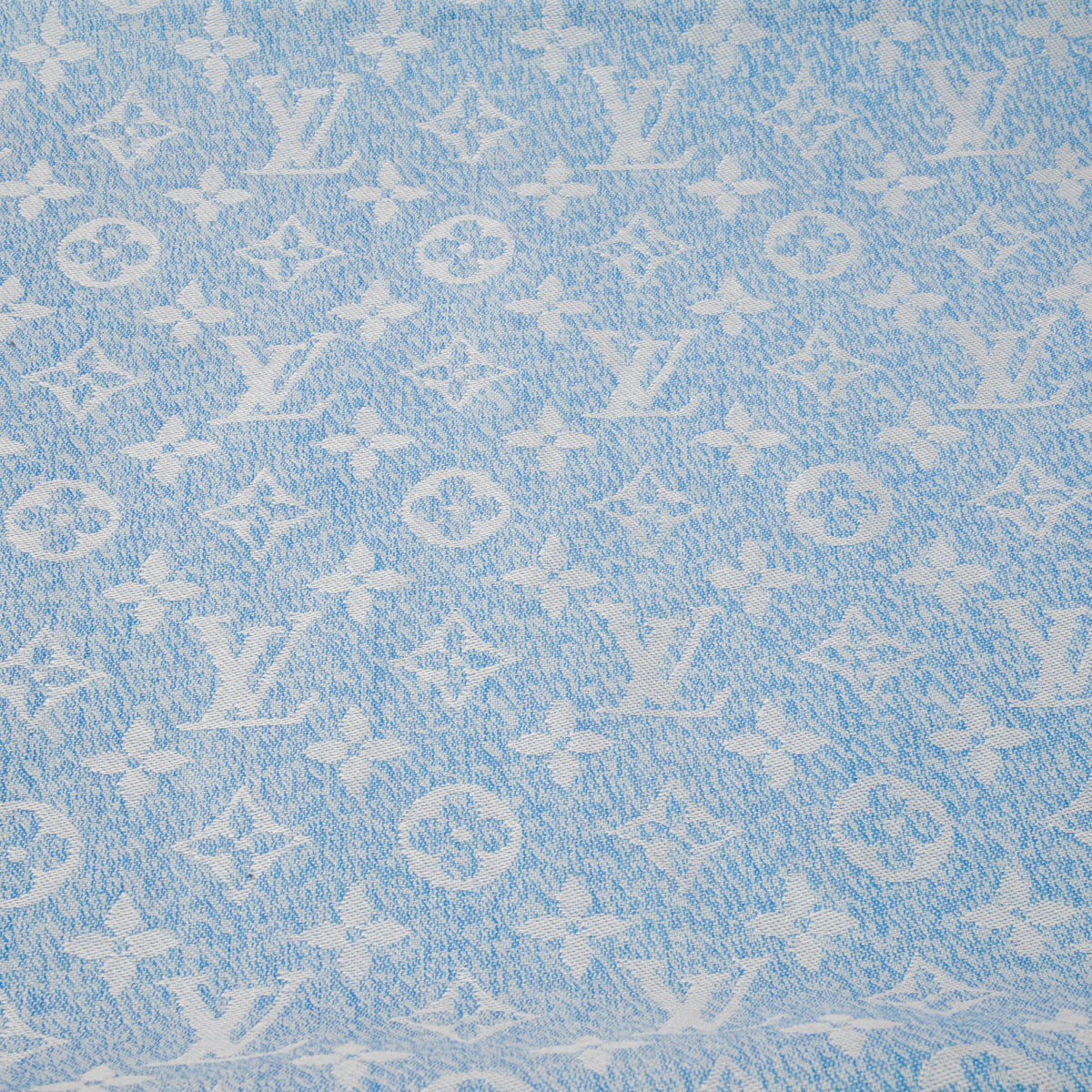 Louis Vuitton Blue Silk & Wool Monogram Shawl