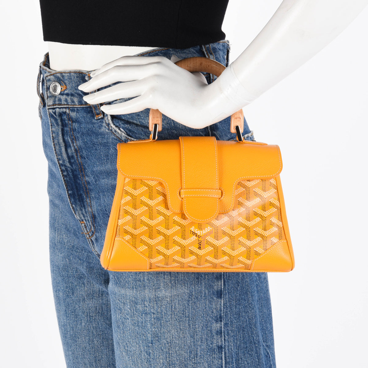 Goyard Yellow Goyardine & Calfskin Saigon Souple Mini Bag