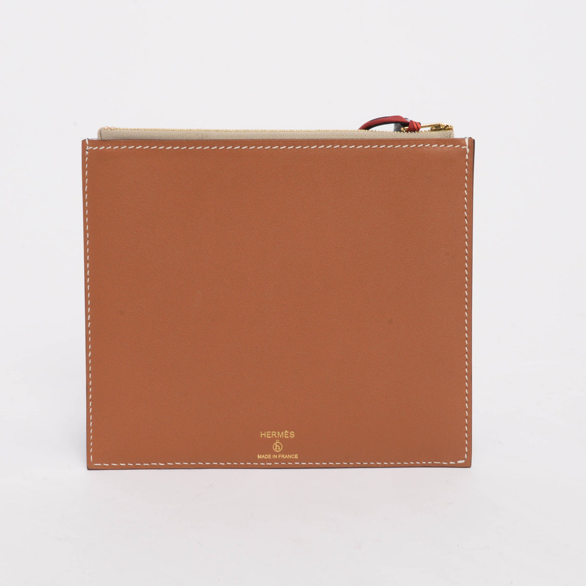 Hermes Calfskin & Silk Heart Petit H Flat Case