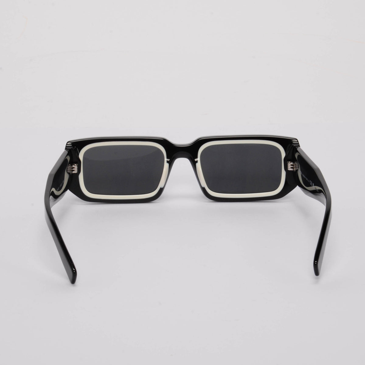 Prada Black Acetate Rectangle Symbole Sunglasses