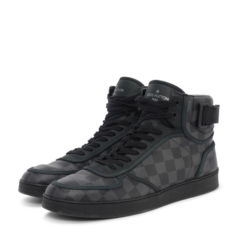 Louis Vuitton Damier Graphite Rivoli High Top Sneakers 8.5