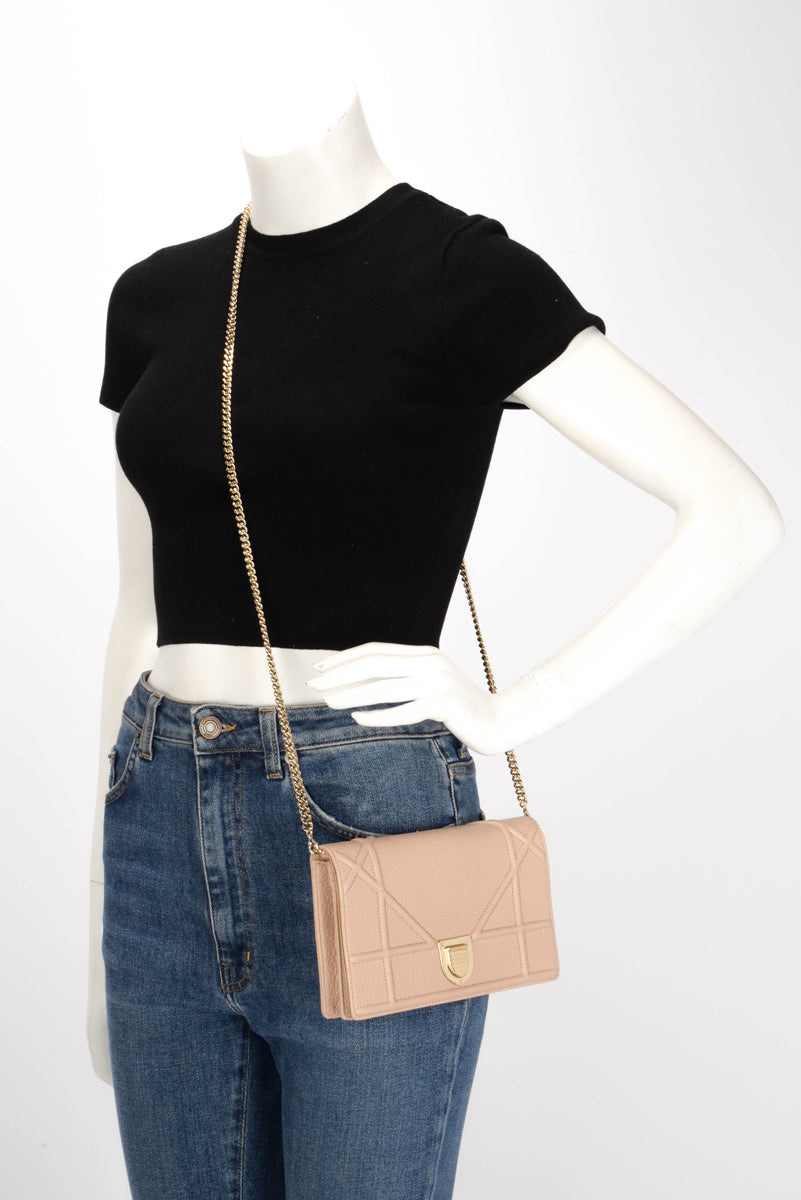 Dior Nude Calfskin Diorama Wallet On Chain