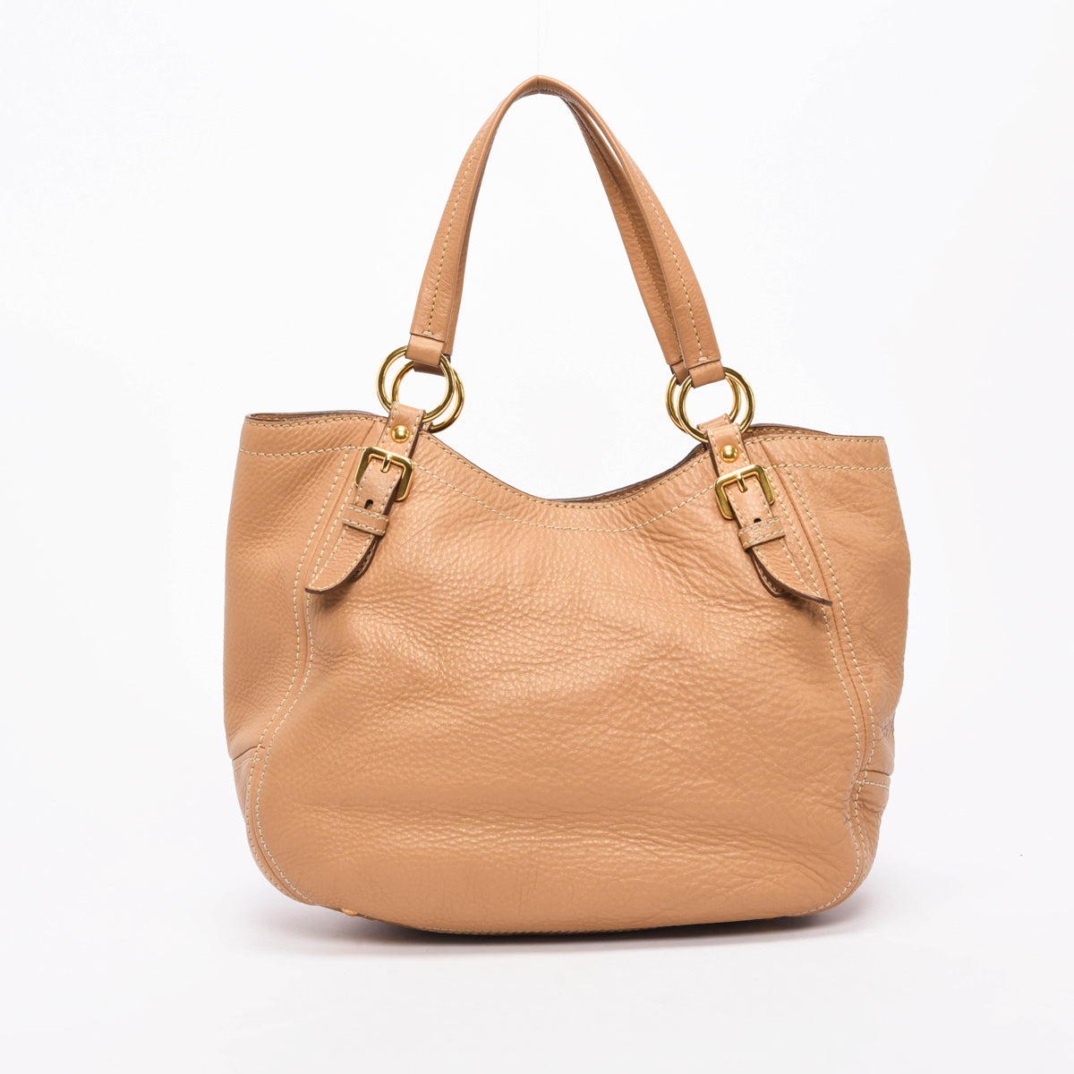 Prada Sughero Vitello Daino Shopping Hobo Bag