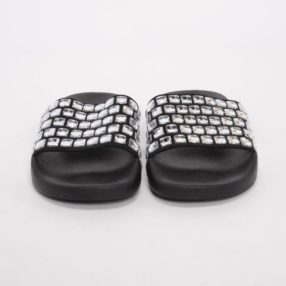 Burberry Black Crystal Furley Pool Slides 39