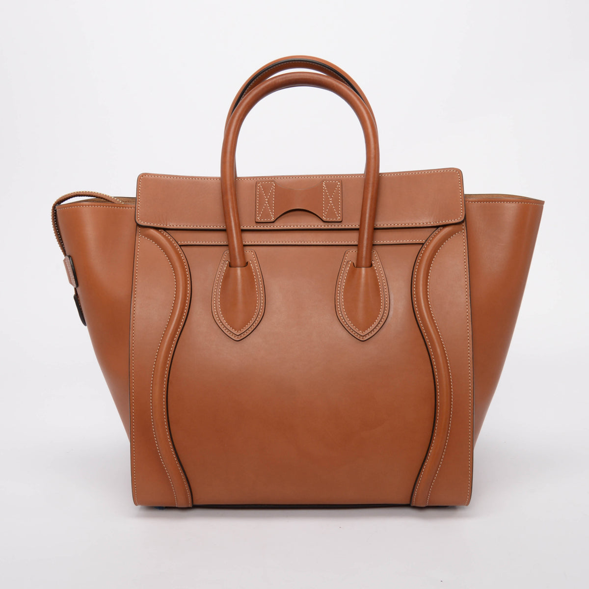 Celine Tan Natural Calfskin Mini Luggage Tote