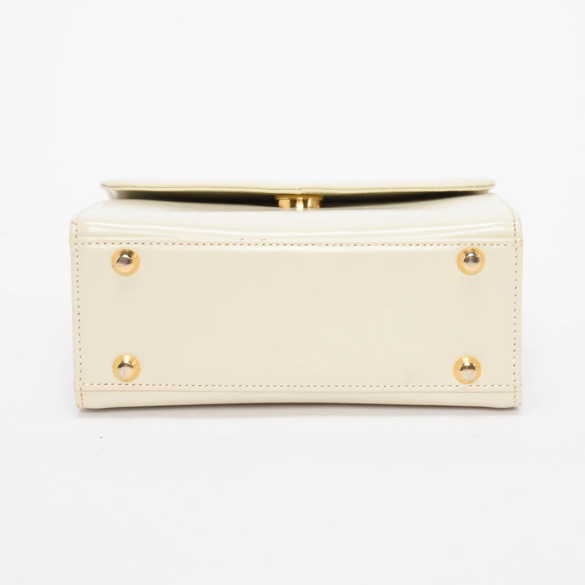 YSL Cream Leather Logo Charm Mini Bag