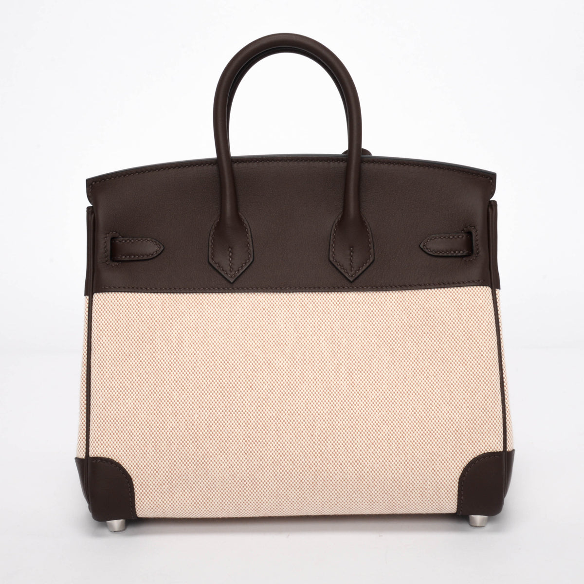 Hermes Moka & Ecru Swift & Toile H Birkin 25