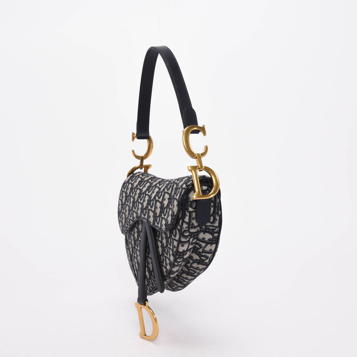 Dior Blue Oblique Jacquard Saddle Bag