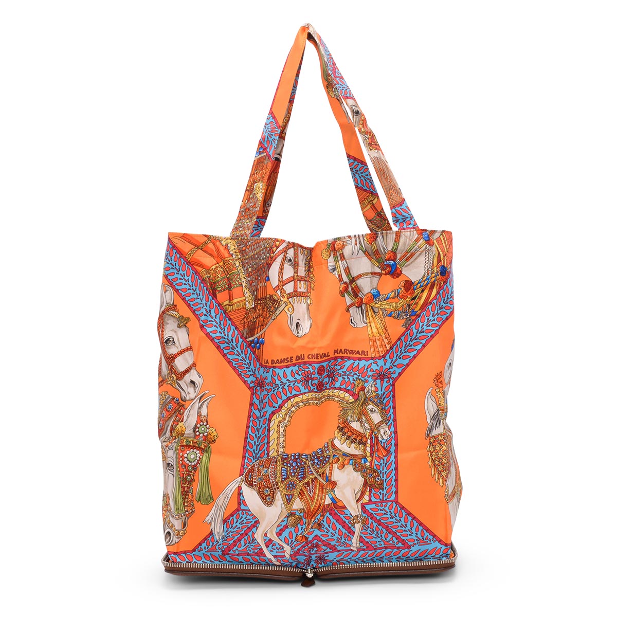 Hermes Orange La Dance Du Cheval Marwari Silky Pop Tote