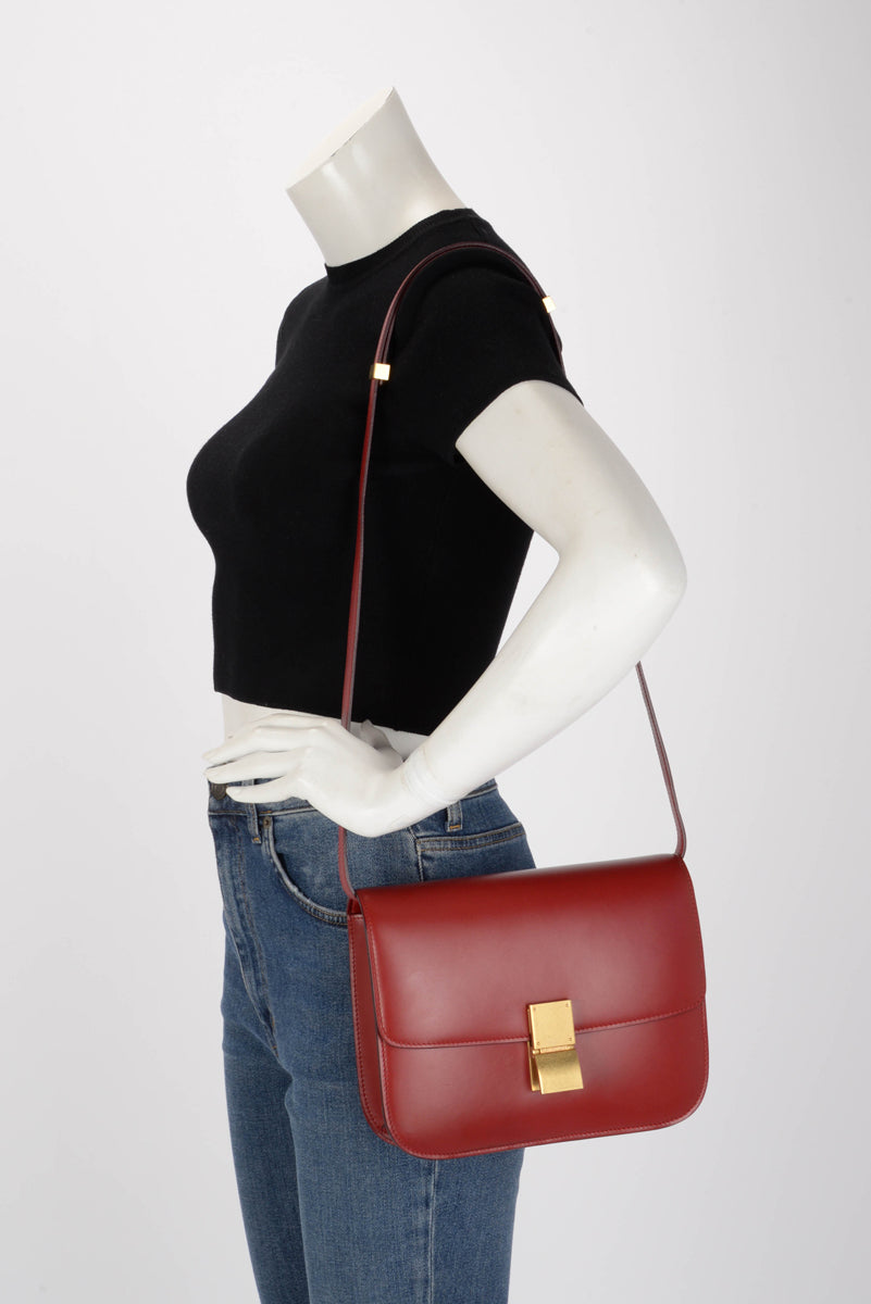 Celine Red Box Calf Classic Box Bag