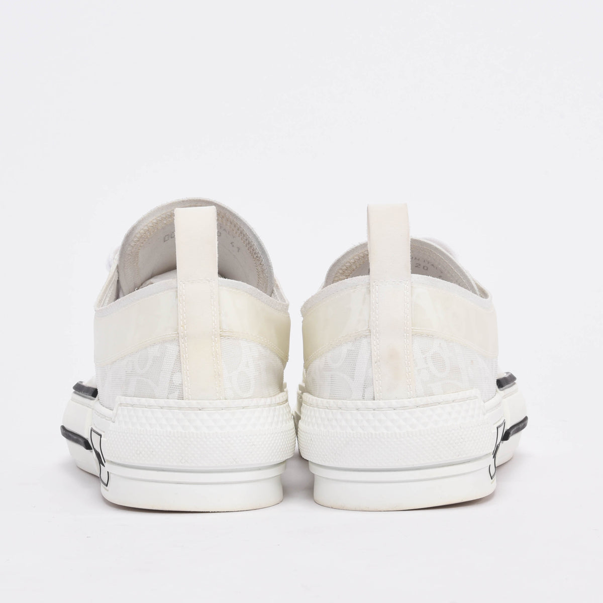 Dior White Oblique Canvas B23 Low Top Sneakers 41