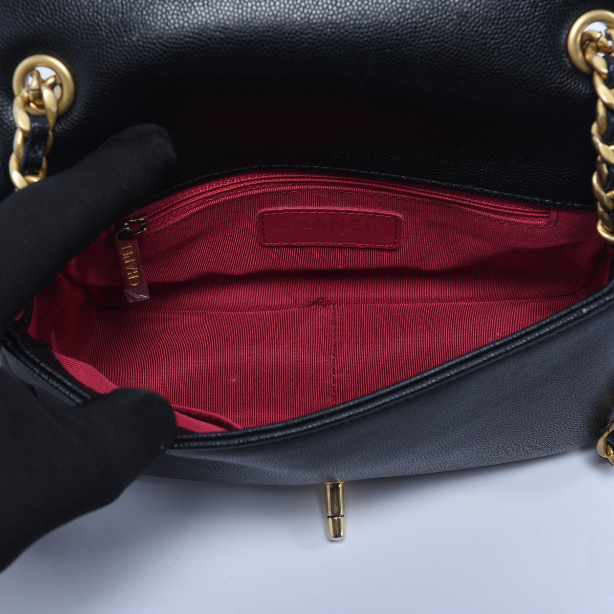 Chanel Black Caviar Small Fashion Therapy Flap Bag