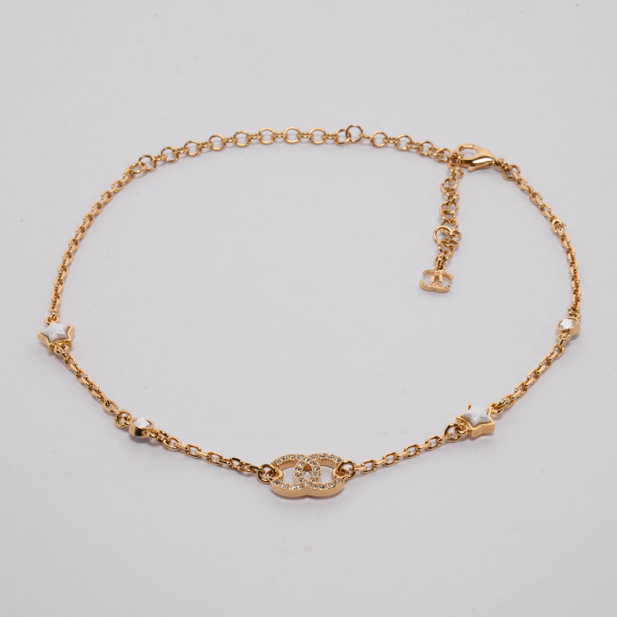 Chanel Gold Crystal CC Star Choker Necklace