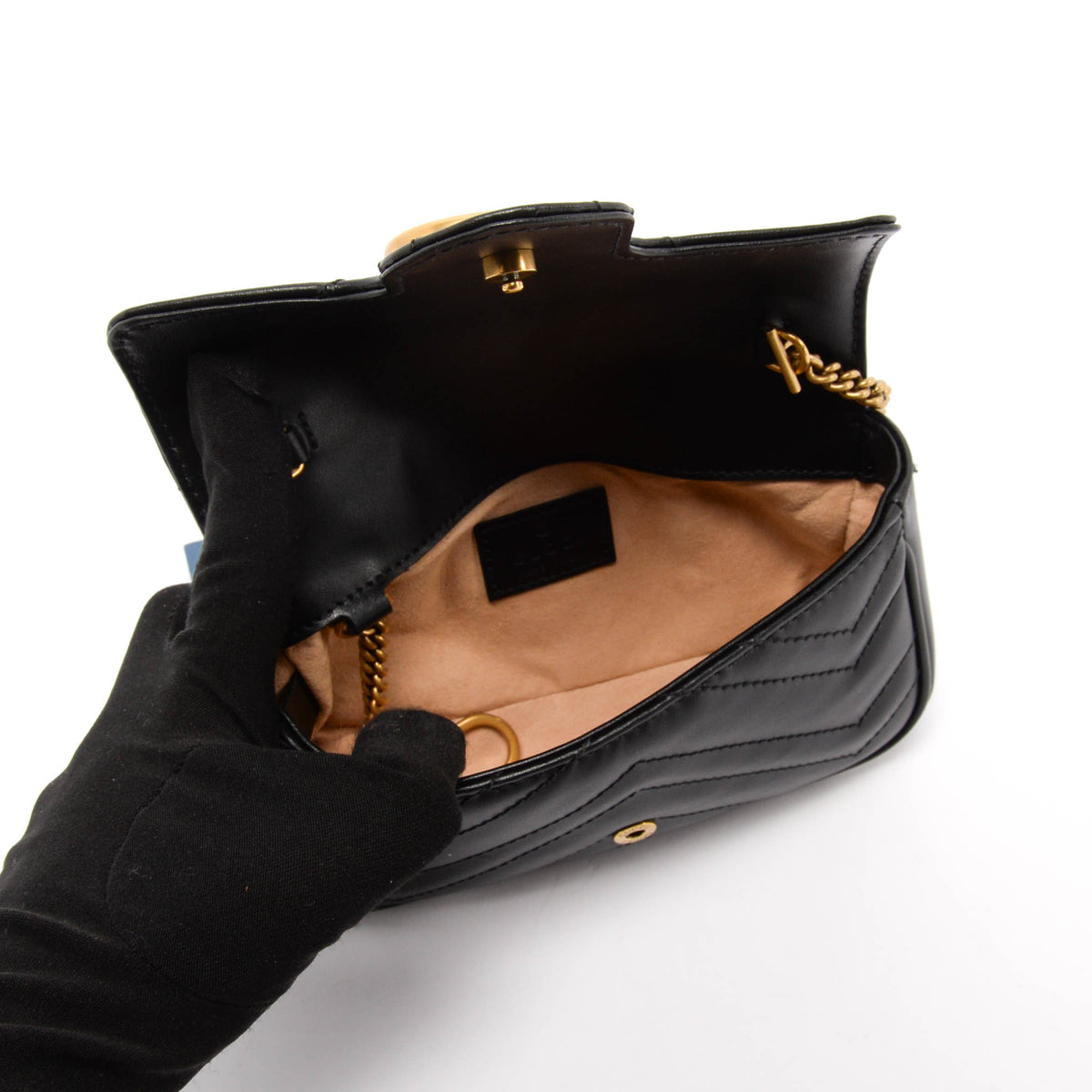 Gucci Black Matelasse GG Marmont Super Mini Bag