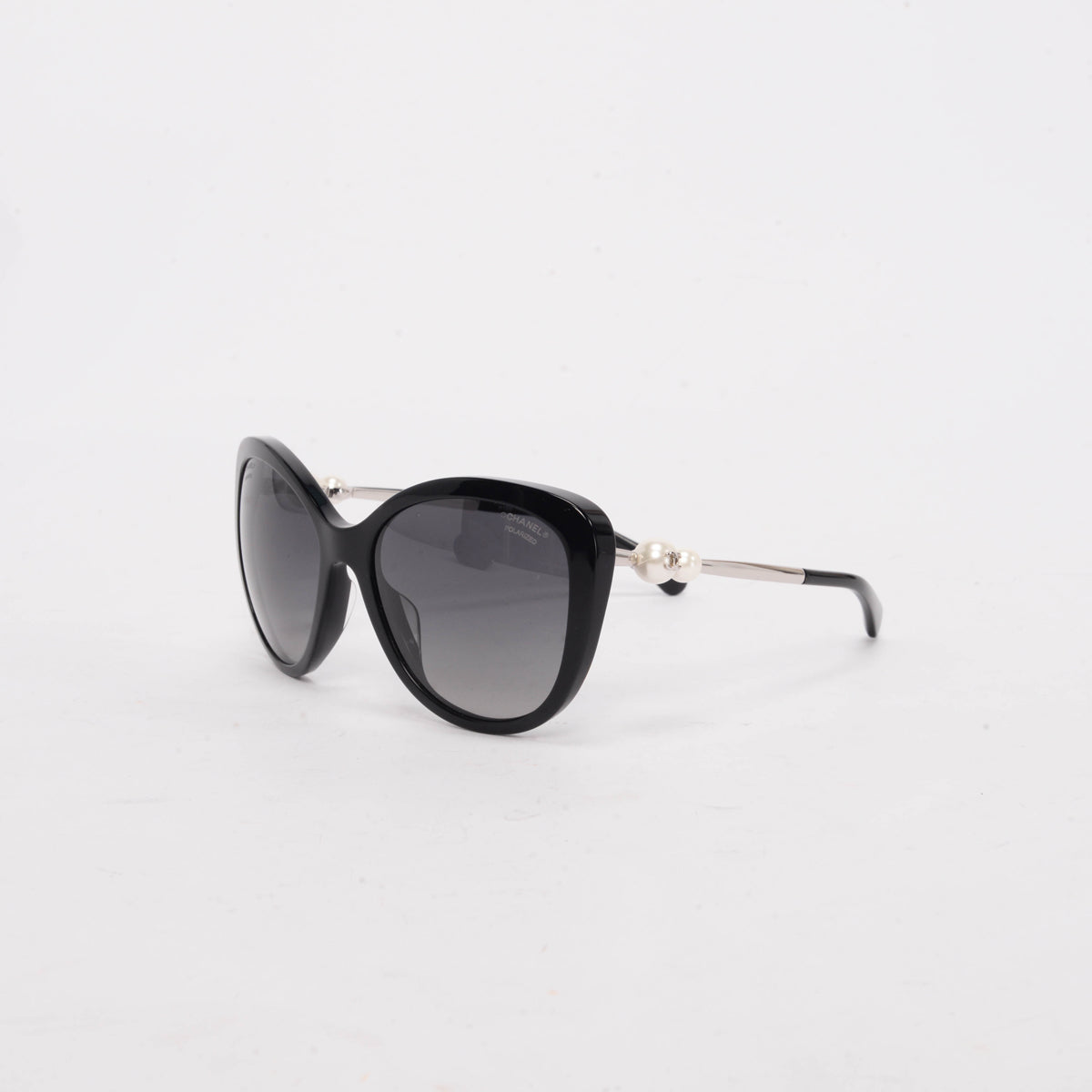 Chanel Black Acetate & Pearl Butterfly Sunglasses
