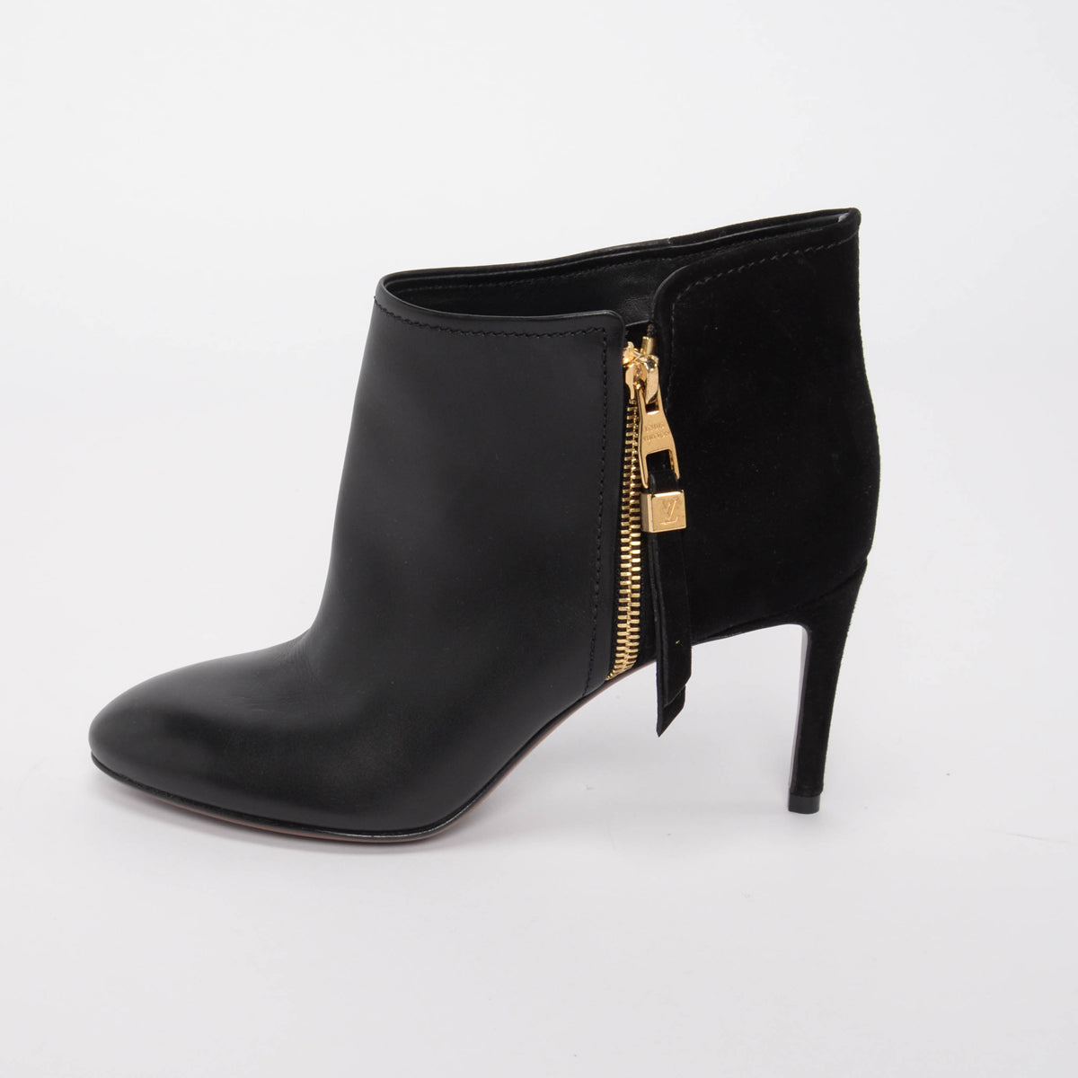 Louis Vuitton Black Calfskin Zippy Low Boots 36