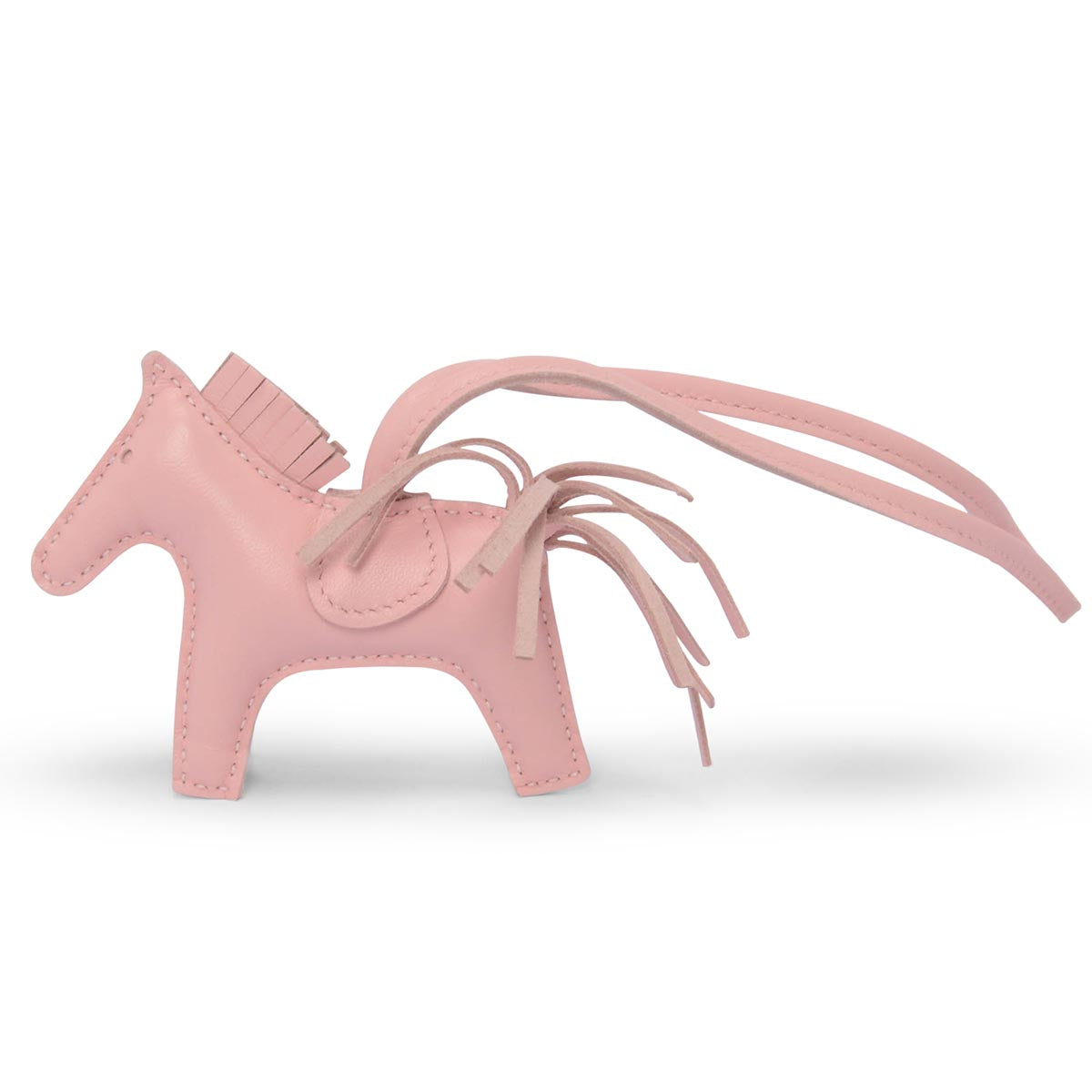 Hermes Rose Sakura Milo Lambskin Rodeo PM Bag Charm