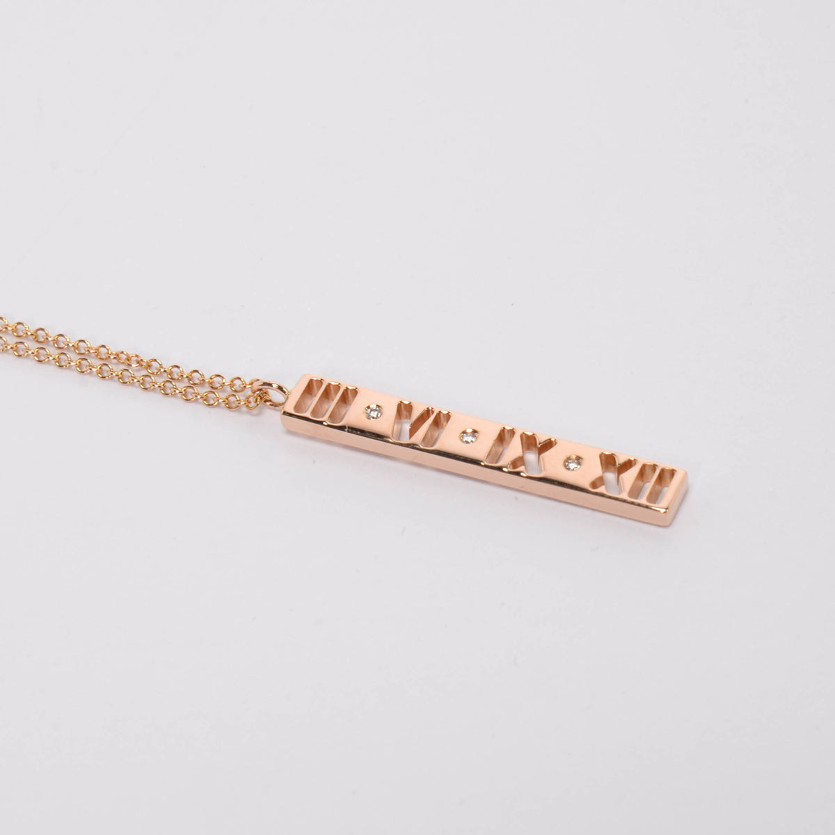 Tiffany & Co 18k Rose Gold Atlas Bar Pendant