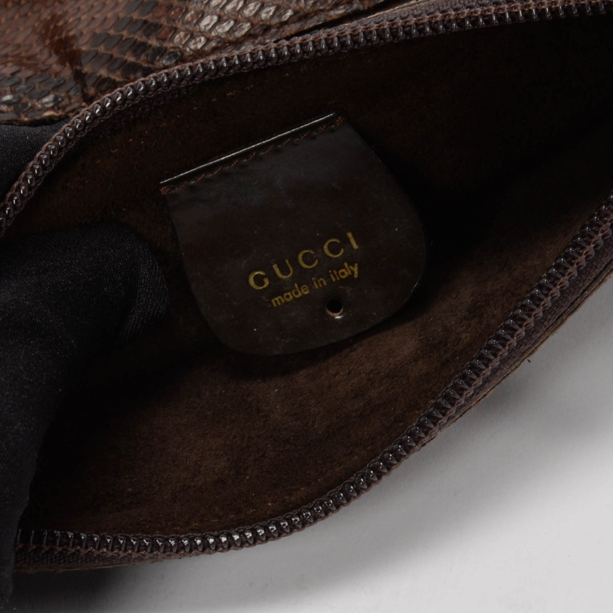 Gucci Brown Python Bamboo Shoulder Bag