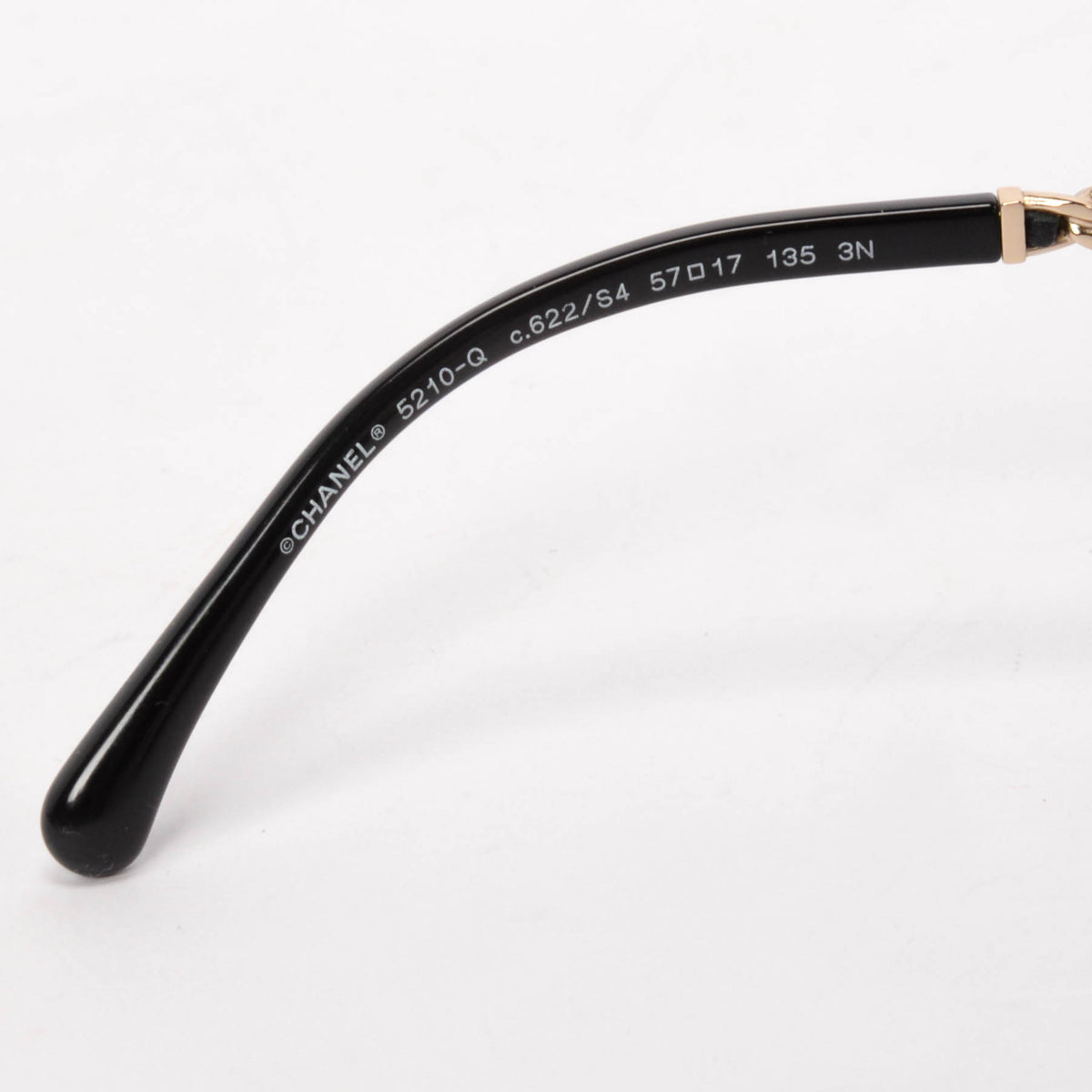 Chanel Black Square Frame Sunglasses With Chain